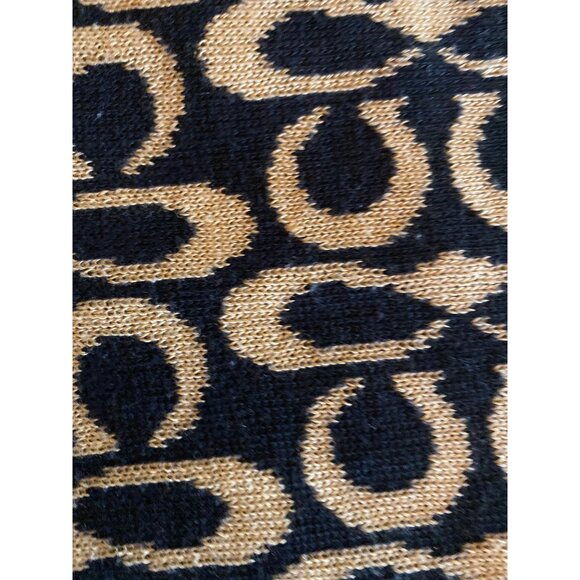 Black & Tan C Logo Signature Horsebit Print Knit Scarf - Picture 4 of 5